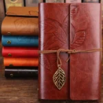 Brown A5 Retro Leaf Vintage Travel Diary