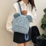 Blue Casual  Embroidered Flower Small Backpack