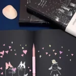 The Little Prince Starlight Journal Black Paper Notebook with Complimentary White Gel Pen