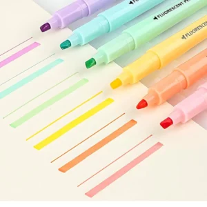 6 Pics Double-Headed Fluorescent Highlighter For Marking