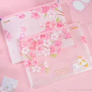 Kawaii Cherry Blossoms File Folder for Office & School Paper Organizer