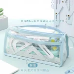 Transparent Double Chamber Large Capacity Waterproof Pencil Bag