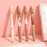 4pcs Rose and Poem Gel Pens Set Retro Flower Design 0.5mm Ballpoint Pen