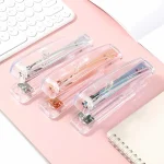 Nordic Style Simple Transparent Stapler With Rose Gold Staples