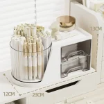 Desktop Storage Box With Rotating Feature Pen Holder Makeup Brush Storage Tube