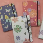 Retro Inner Page illustration Flower And Butterfly Printed Diary