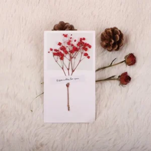 Creative Dried Flowers and Paper Card Folding Greeting Gift Cards
