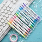 12pcs/set Milkliner Double-headed Highlighter Fluorescent 12 Colours Marker Pen