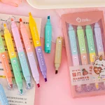 4Pcs Cute Cat Claw Double Head Highlighter Fluorescent Pen Marker Pen Graffiti Colour Marker