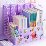 Multifunctional Bookshelf Folder Storage Box With Pen Holder Desk Organizer