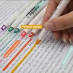 Visual Window Highlighter Double Tip Pastel Highlighter Set Kawaii Japanese Stationery
