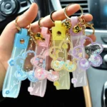 Quicksand Cherry Blossom Keychain Acrylic Transparent Keychain Bag Pendant