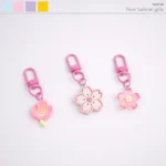 Ice Jelly Color Pendant Flower Keychain Cherry Blossom Bag Charms