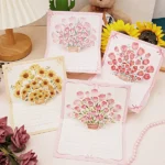 Greeting Cards Three-Dimensional Tulips, Roses and Sunflower Blessing Card