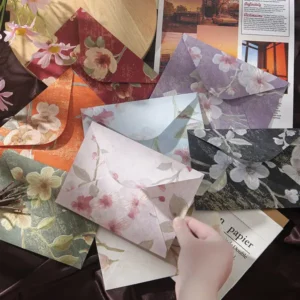 Premium Vintage Letter Envelopes with Embossed Floral/Baroque Design
