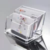 Acrylic Business Card Holder with Double Slots - Modern Desk Organizer