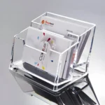 Acrylic Business Card Holder with Double Slots - Modern Desk Organizer