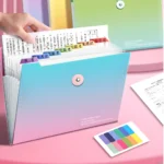 Gradient A4 Document Bag Large Capacity File Folder Stylish for Students & Professionals