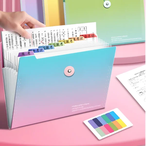 Gradient A4 Document Bag Large Capacity File Folder Stylish for Students & Professionals