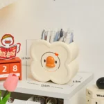 Large Capacity Student Pen Holder - Leaf Shape Desktop Storage Solution