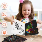 8 Sheets Rainbow Scratch Notebook – Montessori Sensory Art for Kids