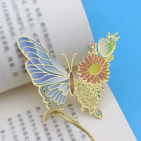 Vintage Bookmark with Butterfly Charm - Elegant & Creative