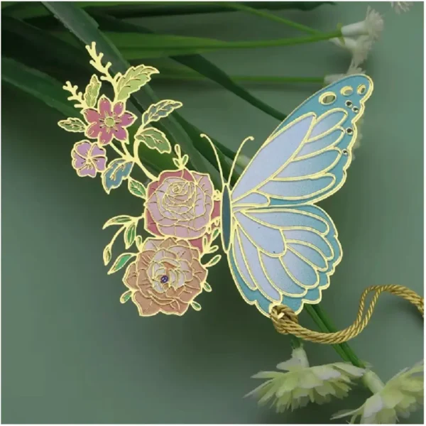 Vintage Bookmark with Butterfly Charm - Elegant & Creative