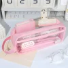 Large Capacity Transparent Pencil Case - See Everything Inside!