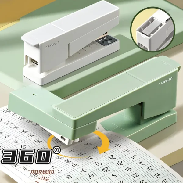 NUSIGN 360° Rotating Desktop Stapler | Stylish Office & Student Stationery