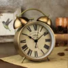 The Classic Retro Alarm Clock Silent Metal Design for Bedroom & Office