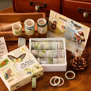20 Rolls Vintage Washi Tape Set – Aesthetic Scrapbooking Kit