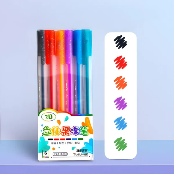 Kawaii 3D Gel Pen Kit 1.0mm Bold Vibrant Ink for Journaling