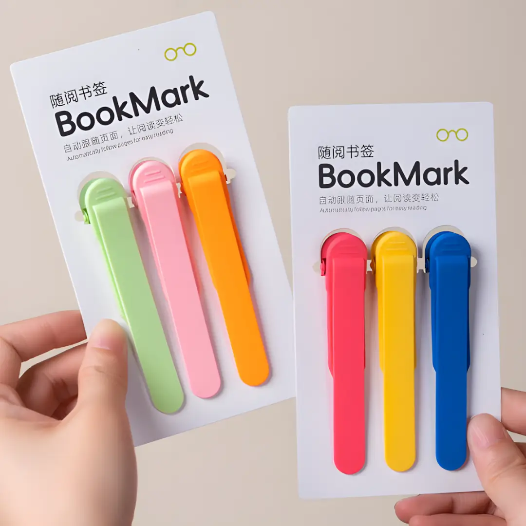3 Pcs Silicone Bookmark Set – Automatic Page Marker