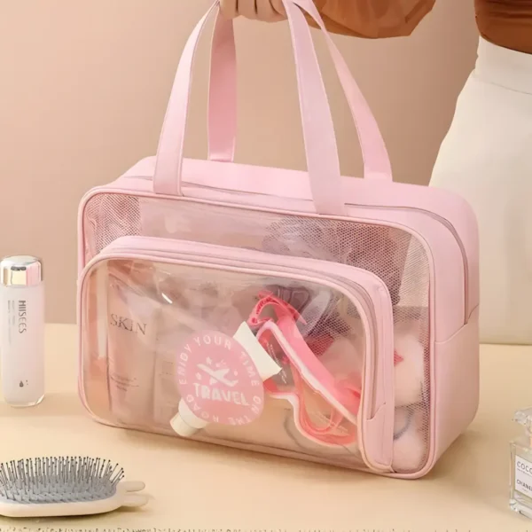 Large Capacity Transparent Travel Makeup Bag Waterproof Handbag