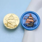 Vintage Sailboat Wax Seal Stamp Head - Brass Nautical Ship Design