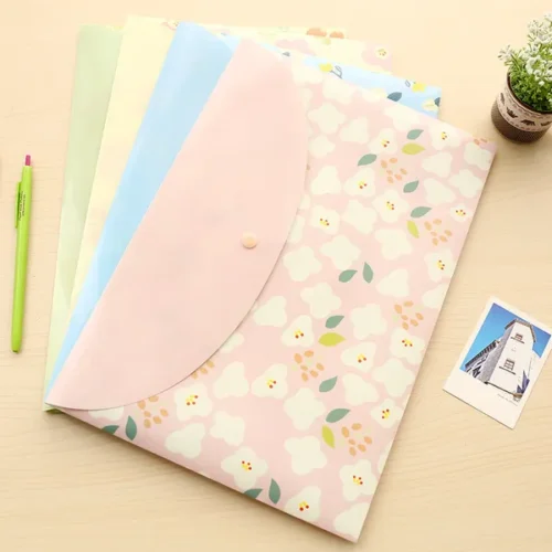 A4 Waterproof File Bag with Snap Button – Horizontal Document Organizer