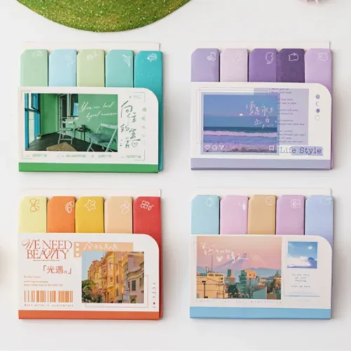 Morandi Index Sticky Notes – Aesthetic Page Markers, Annotating for Study and Journaling