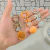 Simple Cute Bead Hair Ball Keychain Jewelry Bag Accessories