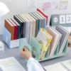 Vertical Bookend & Document Organizer – 4-Section Plastic File Rack