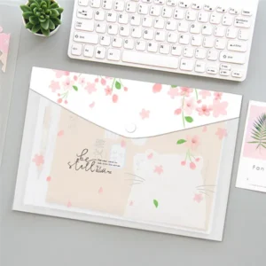 A4 Transparent Document Bag – Durable File Organizer with Secure Snap Button
