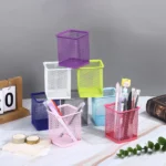 Multifunction Round/Square Mesh Pen Pot Multicolor Pen Holder