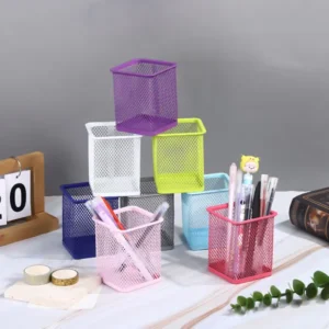 Multifunction Round/Square Mesh Pen Pot Multicolor Pen Holder