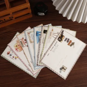 8-Piece Postmark Series Envelope Set for Letters, Invitations & Gift Cards Beautiful Stationery