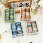 Four Seasons Botanical Washi Tape Set for Journaling and Crafting