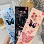 4Pcs Butterfly and Rose Printed Quick-Drying Gel Pens