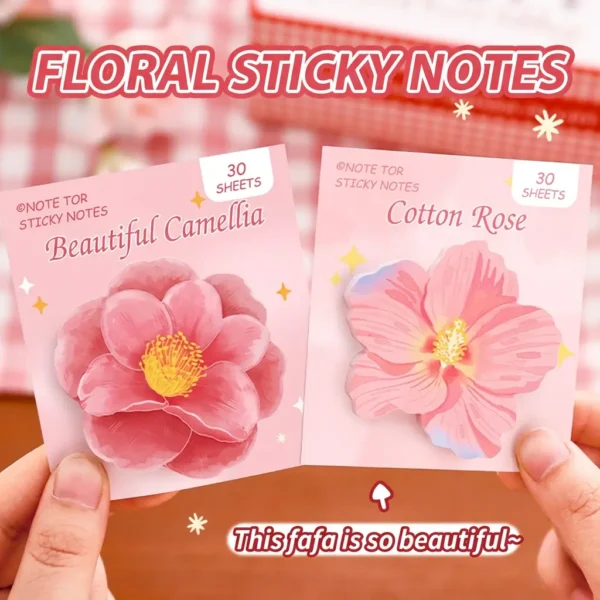 Cute Flower-Shaped Sticky Notes for Students and Journaling