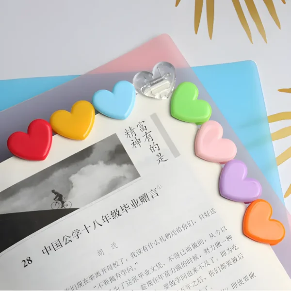 Organize with Love 8 Pcs Heart Shaped Stationery Clips