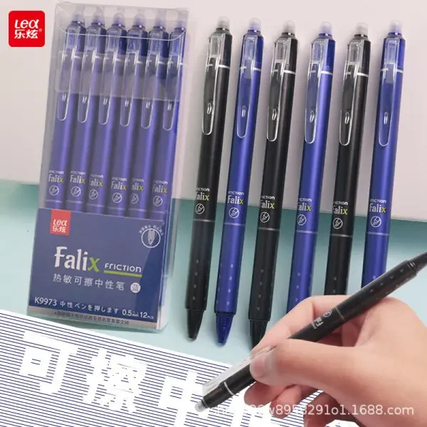 Press Erasable Gel Pen 0.5mm Simple Rub Easy-to-erase Bullet Tip Erasable Pen