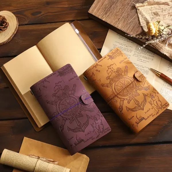 Retro Pirate Notebook Portable European 72 Sheets Loose-leaf Travel Diary