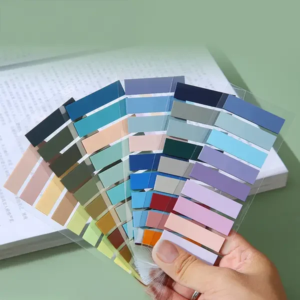 Simple Transparent Morandi Colour Sticky Note Adhesive Colourful Index Tabs Aesthetic Memos Pad